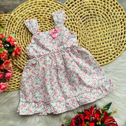 Vestido Estampado Infantil Menina Princesa - Flor - 6 anos